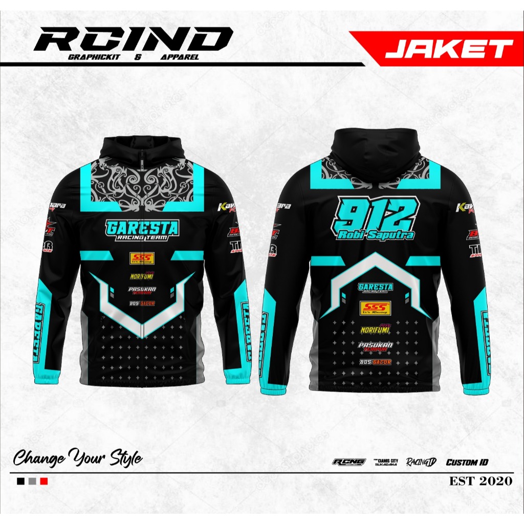 Jaket Racing Parasut Custom Nama Waterproof | JAKET PREMIUM PARASUT | COD