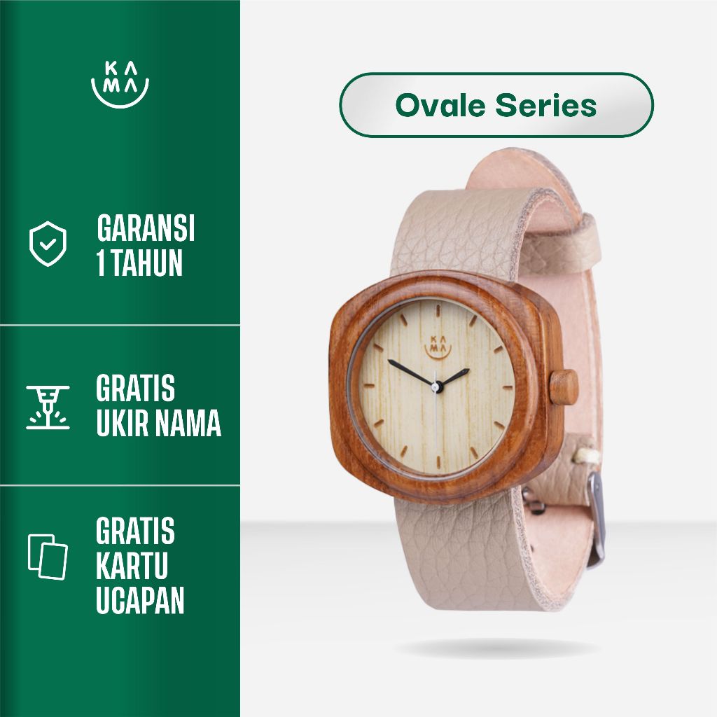 Kama Watch Ovale Jam Tangan Kayu Jati