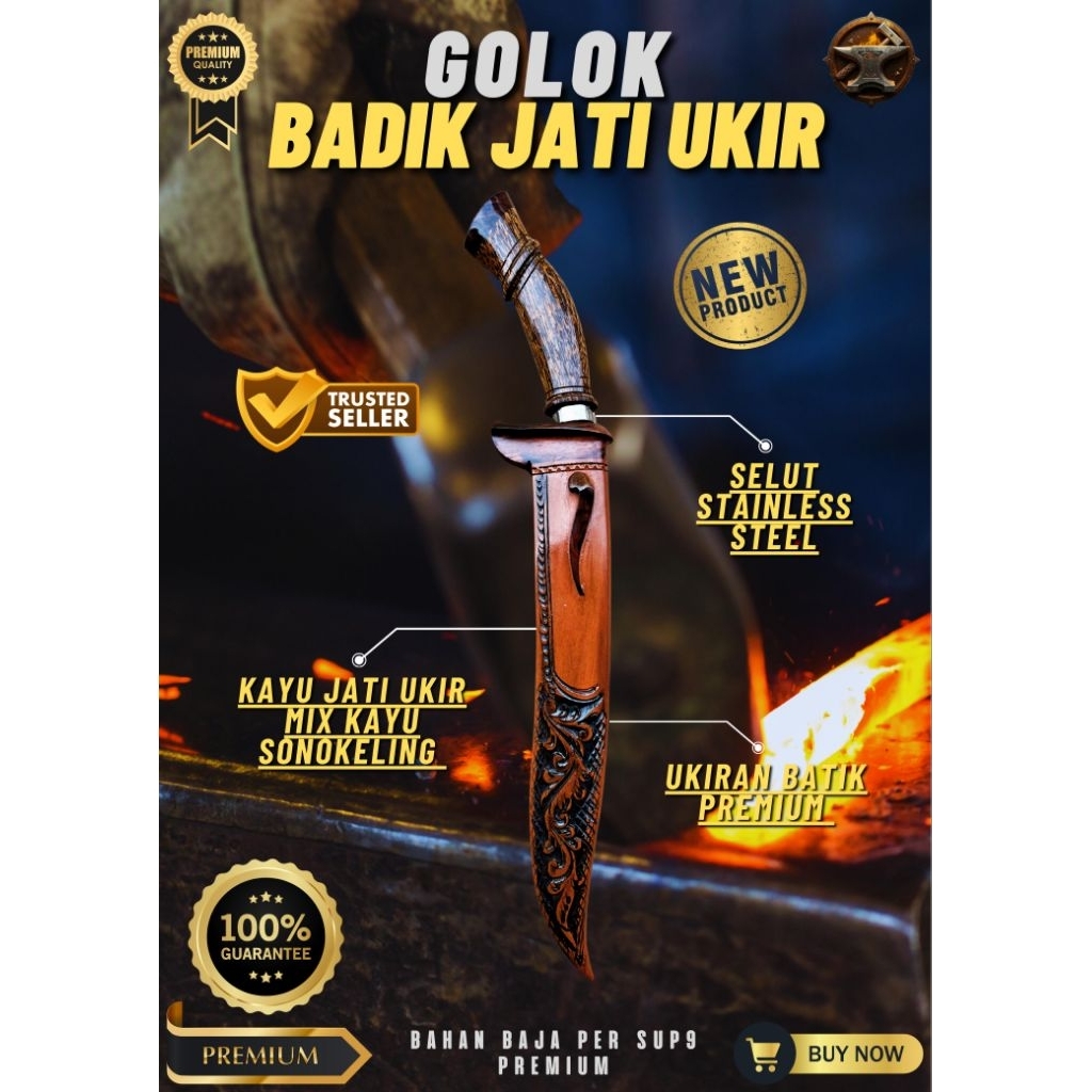 GOLOK KEBUN (Nama Golok) GOLOK BAJA PER PREMIUM Bahan Baja Per SUP9 Asli Original