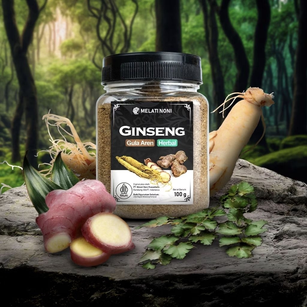Jamu Ginseng Purwaceng Jahe Merah Gula Aren Bubuk Murni Herbal Melati Noni Original 100Gr