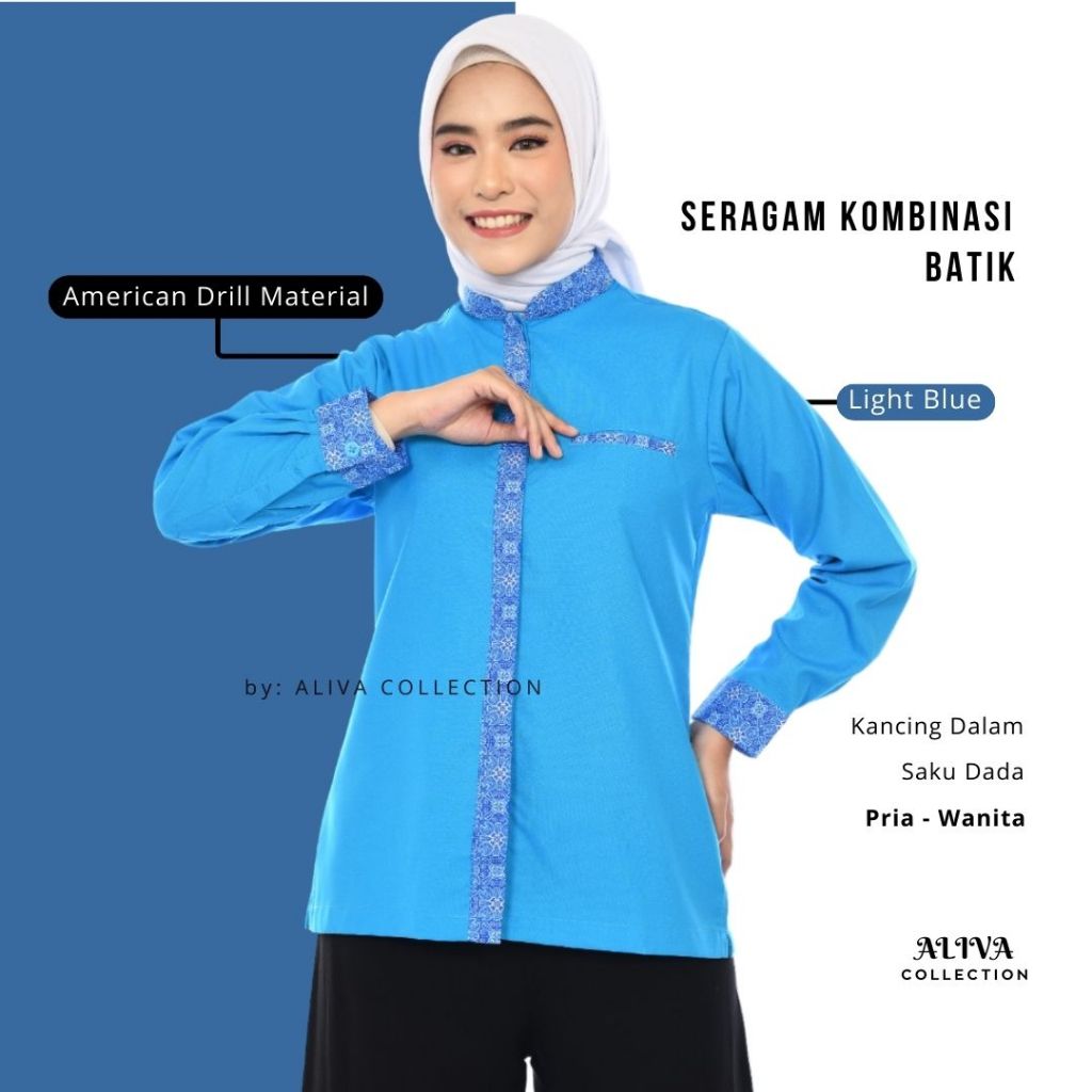 Kemeja Batik Pria Wanita Seragam Karyawan Seragam Kantor