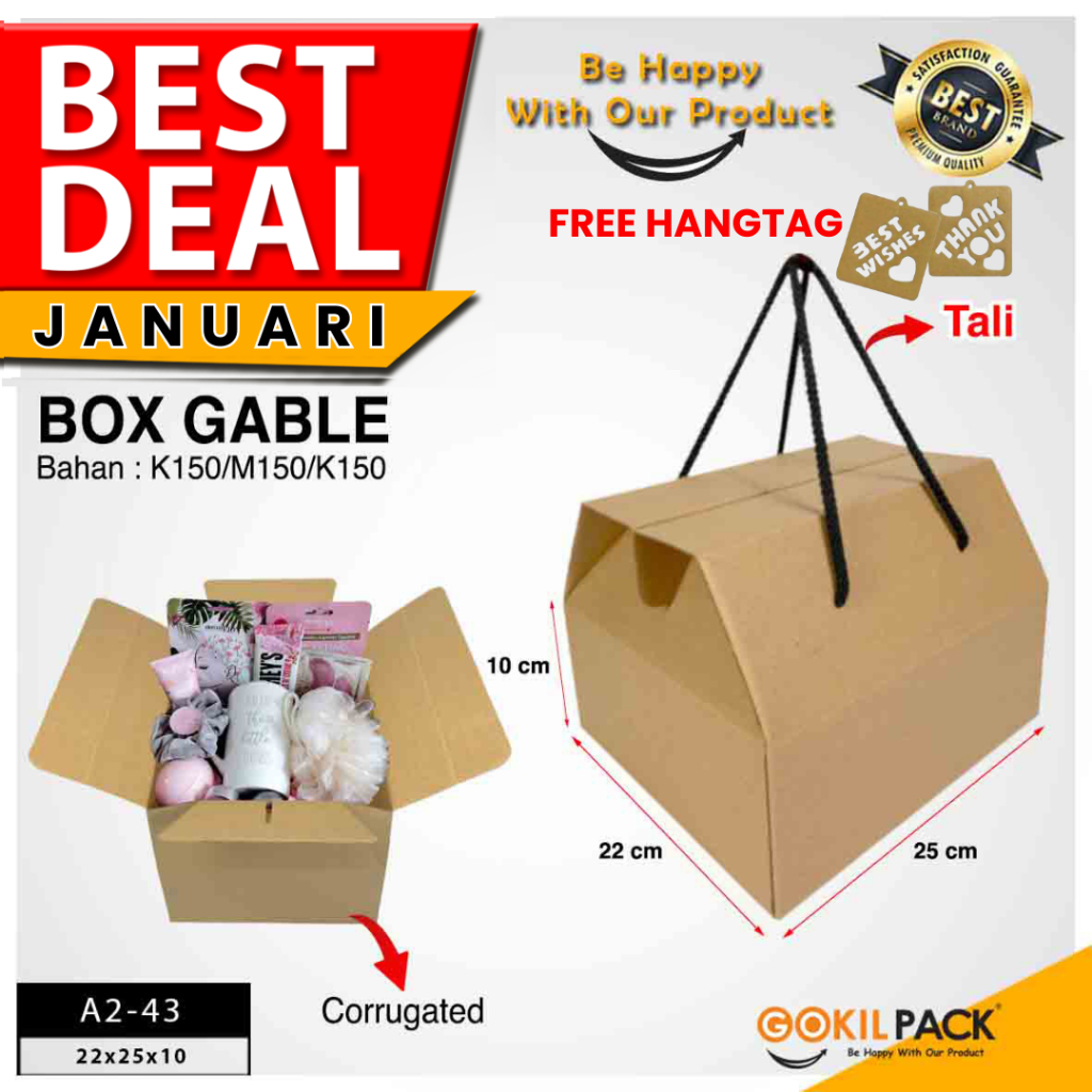 Dus Box Hampers Kardus Jumbo Gable Tentengan - A2-43