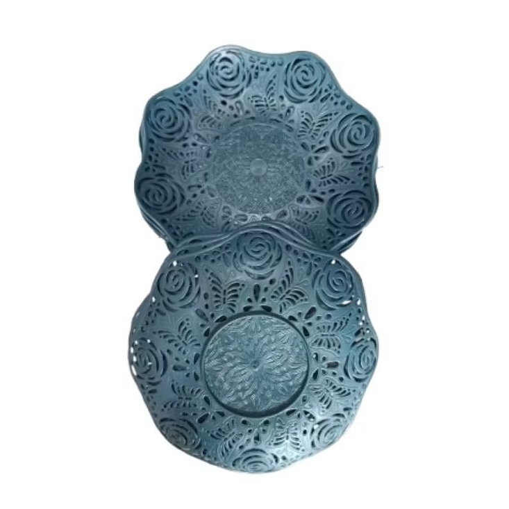 [1Lusin] Piring prasmanan plastik - Motif kupu-kupu, bahan tebal