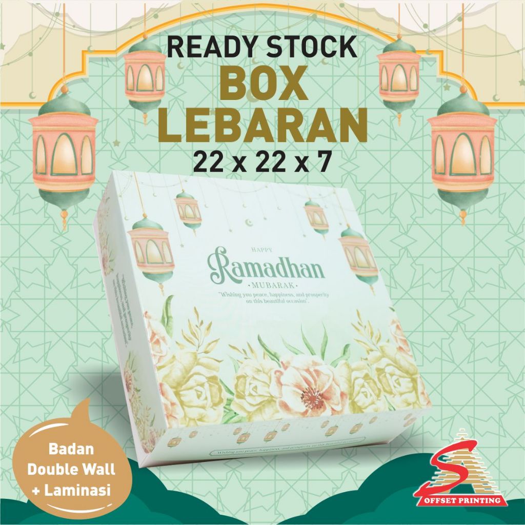 22 x 22 x 7 Hampers Lebaran/Box Lebaran/Box Kue Kering/Dus Idul Fitri