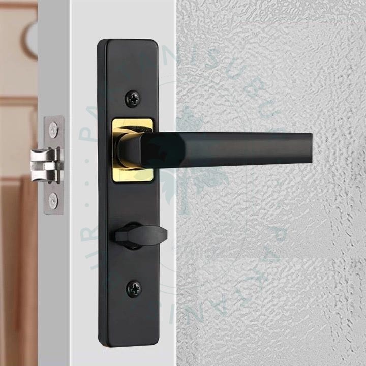 Handle Gagang Kunci Pintu Kamar Mandi Toilet 1 Set Warna Hitam Emas Silver