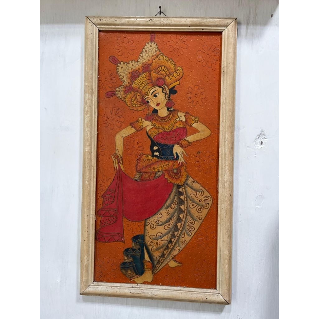 LUKISAN PENARI BALI TRADISIONAL KANVAS