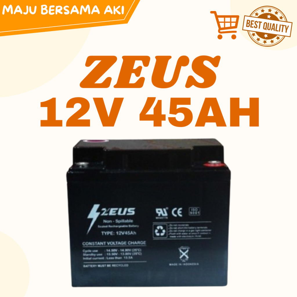 Aki VRLA BATTERY 12V 45AH ZEUS BATTERY 12V45Ah