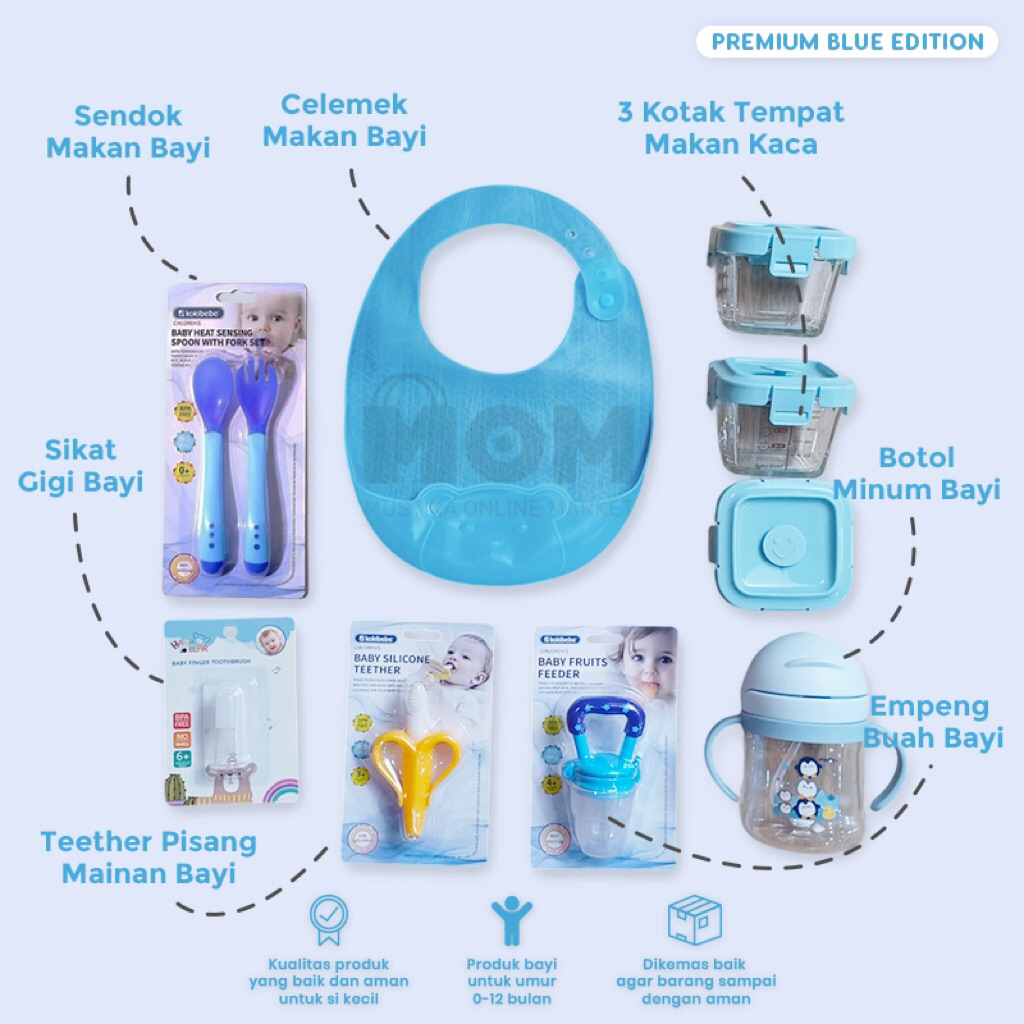 [BISA COD] 9in1 Baby Feeding Premium Set | Paket Lengkap Keperluan Mpasi Bayi 6Bulan | Paket Mpasi A