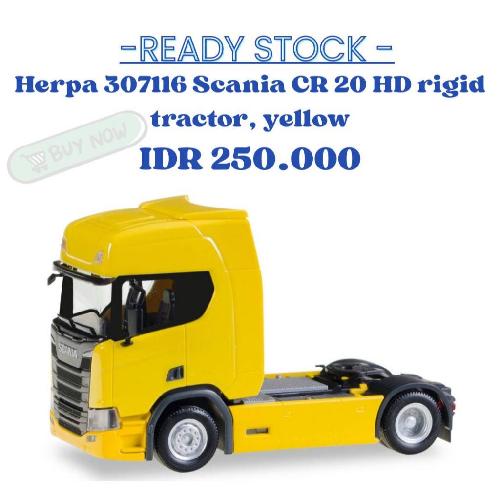 Herpa 307116 Scania CR 20 HD rigid tractor, yellow. 1:87 HO