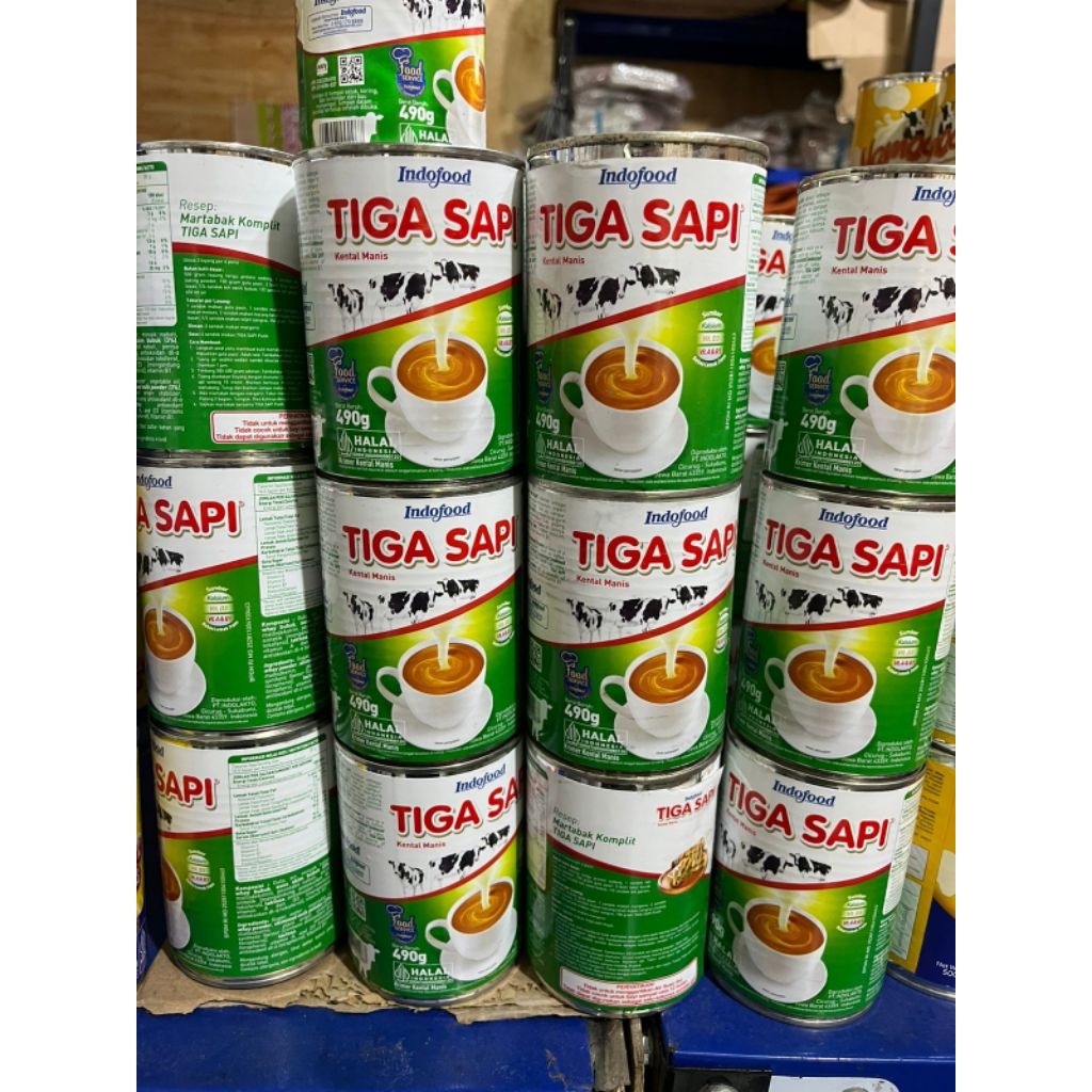 1DUS Susu Kental Manis Tiga Sapi 490gr -  1 dus Gurih, Manis, Lengkap Nutrisid