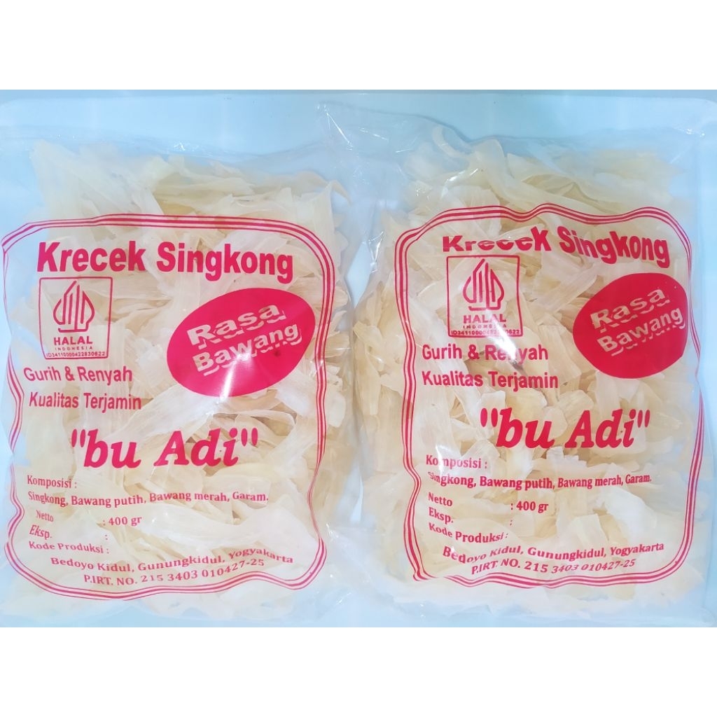 Krecek Singkong Mentah Bu Adi Manggleng Siap Goreng Asli Gunungkidul