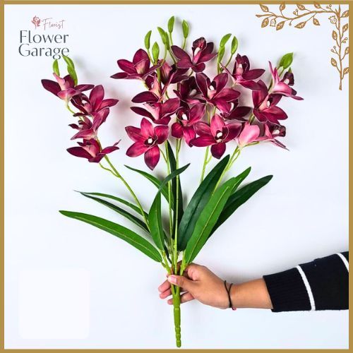 Bunga Anggrek Cymbidium K5 Latex Artificial Hiasan Dekorasi Wedding Premium