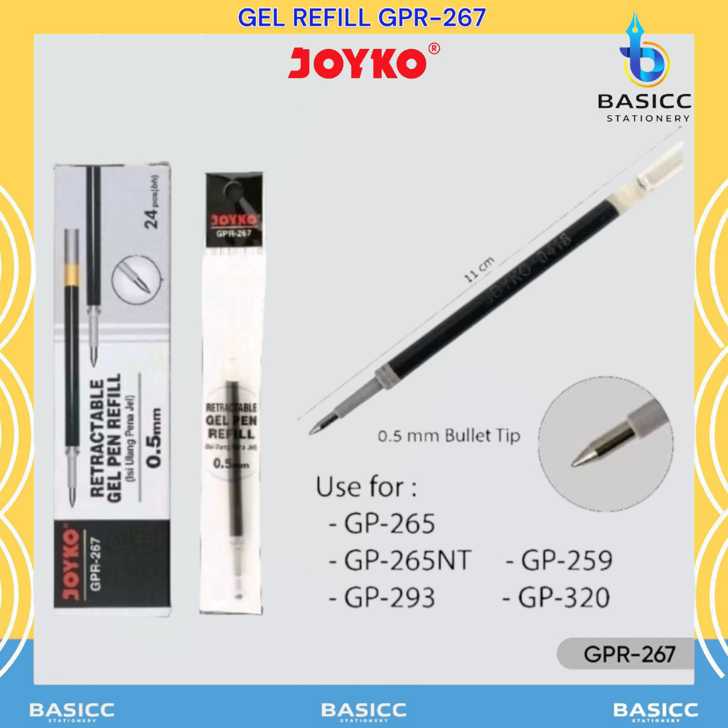 Joyko Refill Pulpen/Isi Pen Gel Cetek GPR GP - 267 | @ 1 Pcs
