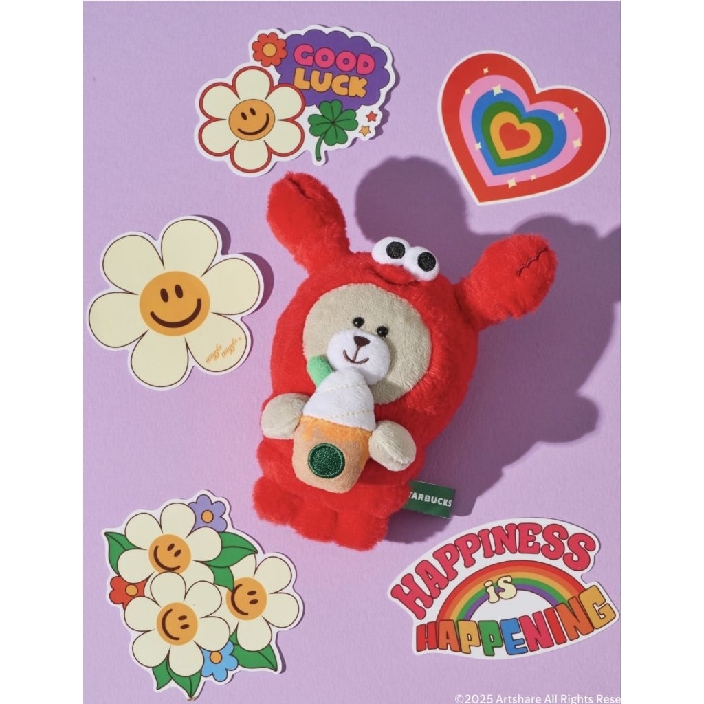 Starbucks Singapore Wiggle Wiggle Multi Purpose Pouch/Lobster Bearista Plush Key Chain