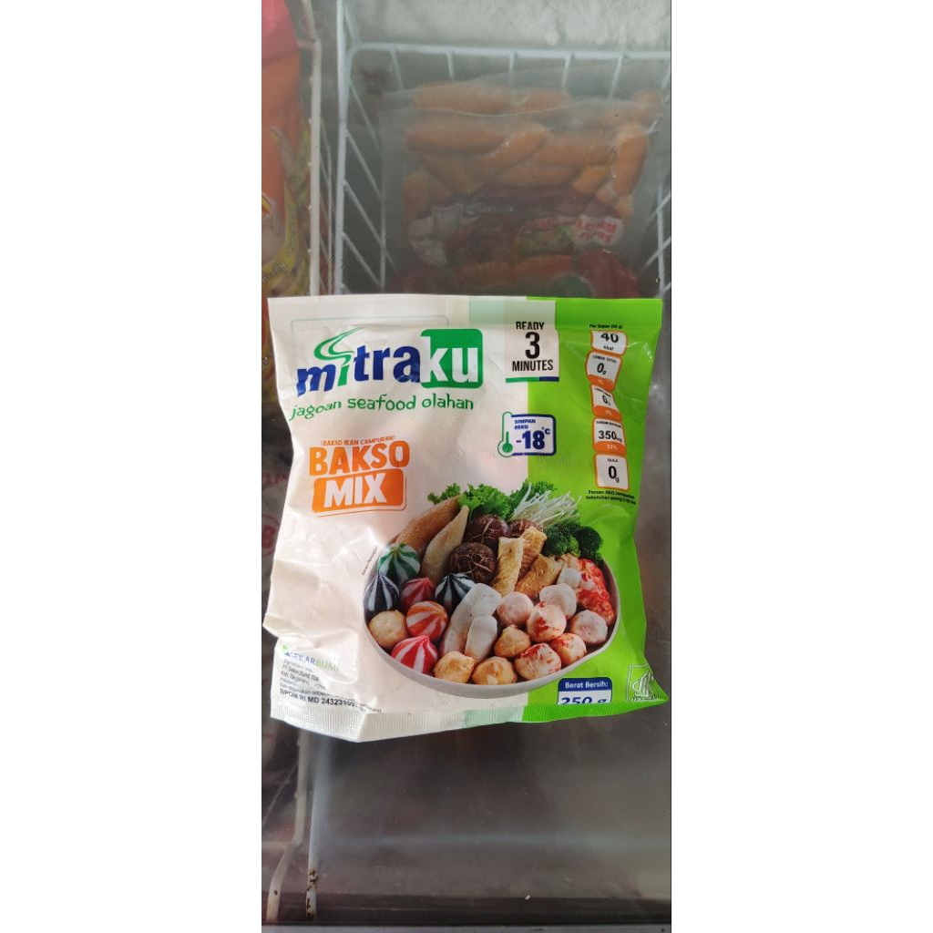 Mitraku Bakso Ikan Campuran Mix 250gr - Rasa Seafood, Instan, Higienis