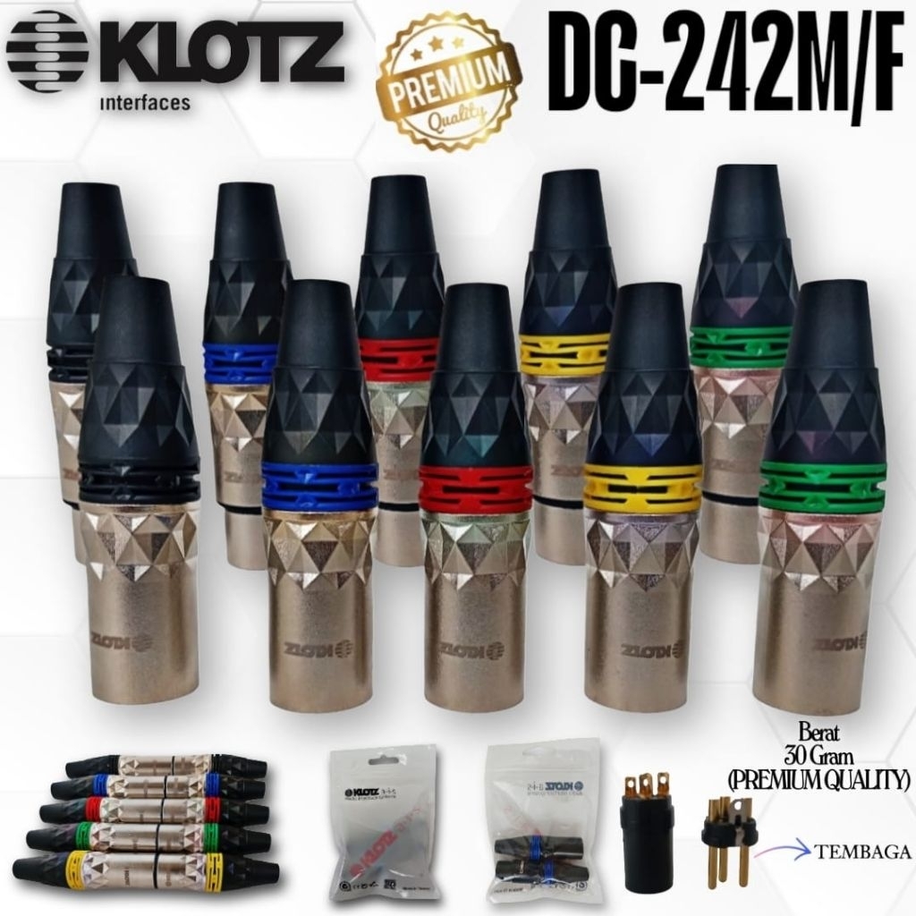 JACK CANON XLR JACK KLOTZ XLR NIKEL CHROME SEPASANG ORI TEMBAGA