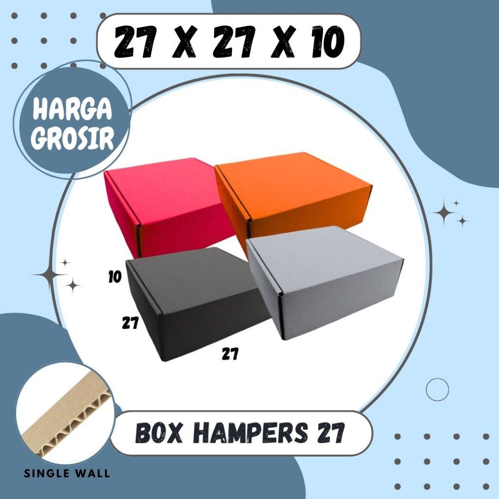 Box Lebaran 27x27x10 LS Kardus Hampers / Dus idul Fitri Packing/Karton/Polos/Hampers/Baju Kue Kering
