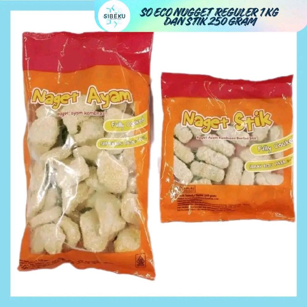 So Eco Nugget Ayam 1Kg Dan Nugget Stick 250gr - Gurih Lezat