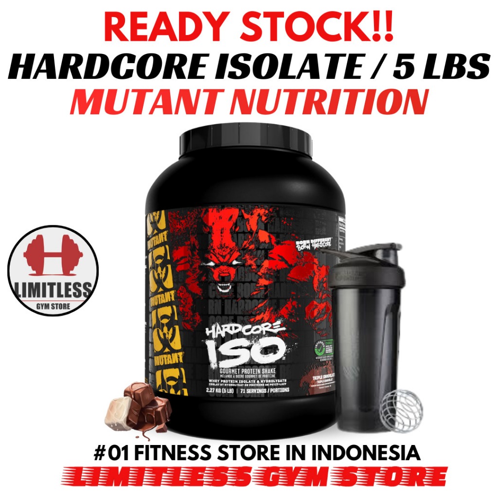 Mutant Hardcore ISO 100% Whey Isolate 5 lbs Import USA Protein Wpi Surge BPOM