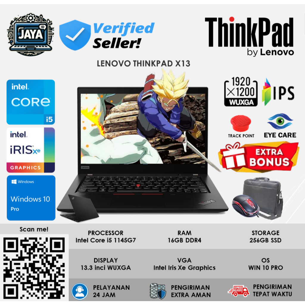 Laptop Lenovo Thinkpad X13 Intel I5 1145G7 Ram 16GB SSD 256GB 13.3 Inch WUXGA Windows 10 Pro