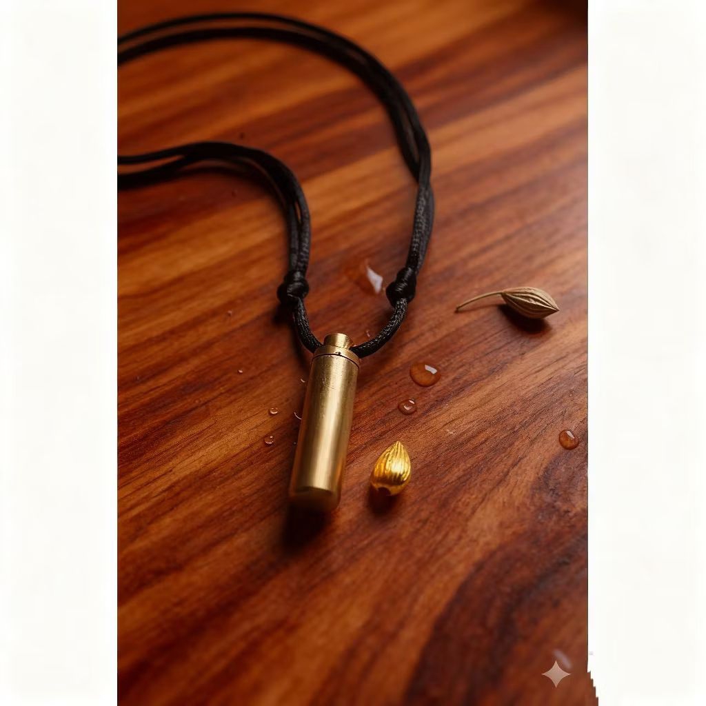 Kalung Pendant Liontin Tabung Kuning Bonus Batu Biji Kuaci Mas Terbaru