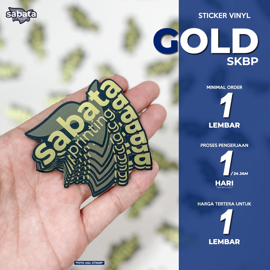 CETAK STICKER GOLD PRINT STIKER CUTTING LAMINASI MURAH