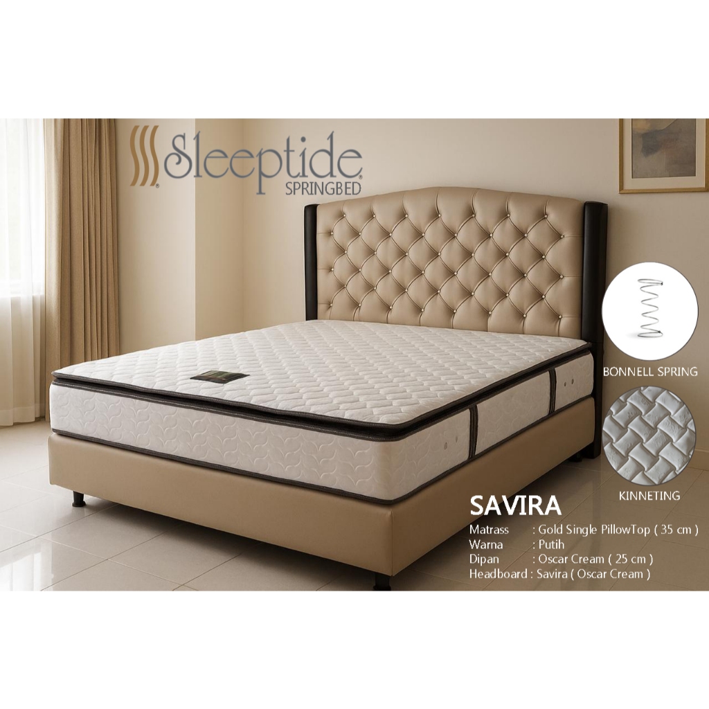 SLEEPTIDE Springbed  Matrass / Kasur GOLD Single Pillowtop