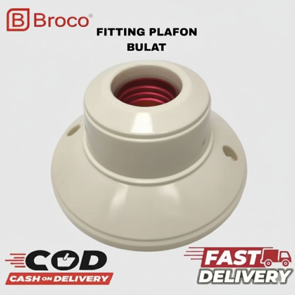 Fitting Lampu Plafon Bulat Dan Kotak BROCO Fiting Lampu SNI Piting Lampu BROCO ORIGINAL