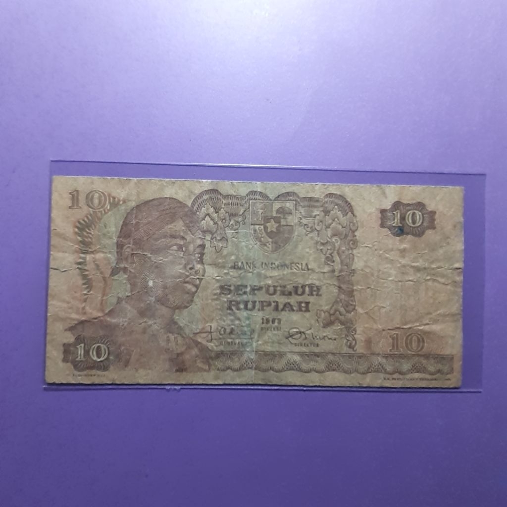 Uang 10 rupiah sudirman