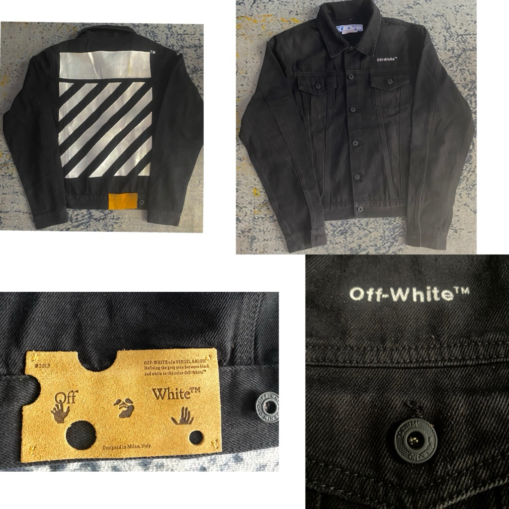 OFf White Black Denim Jacket