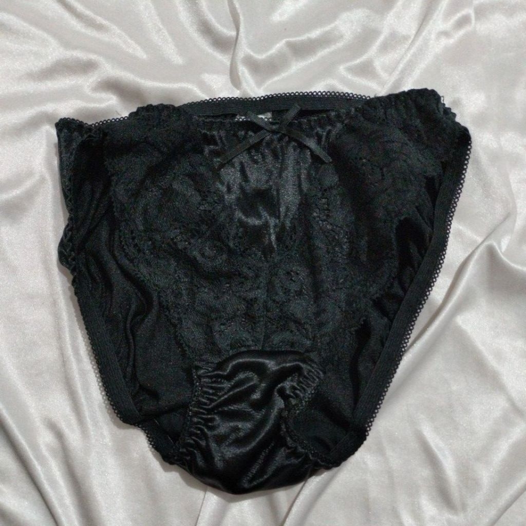 CD satin size S SILKY SHINY BLACK