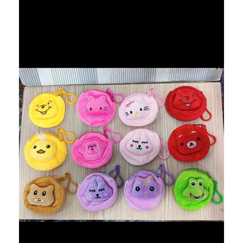 [S.A 6Pcs] Dompet koin Resleting karakter lucu
