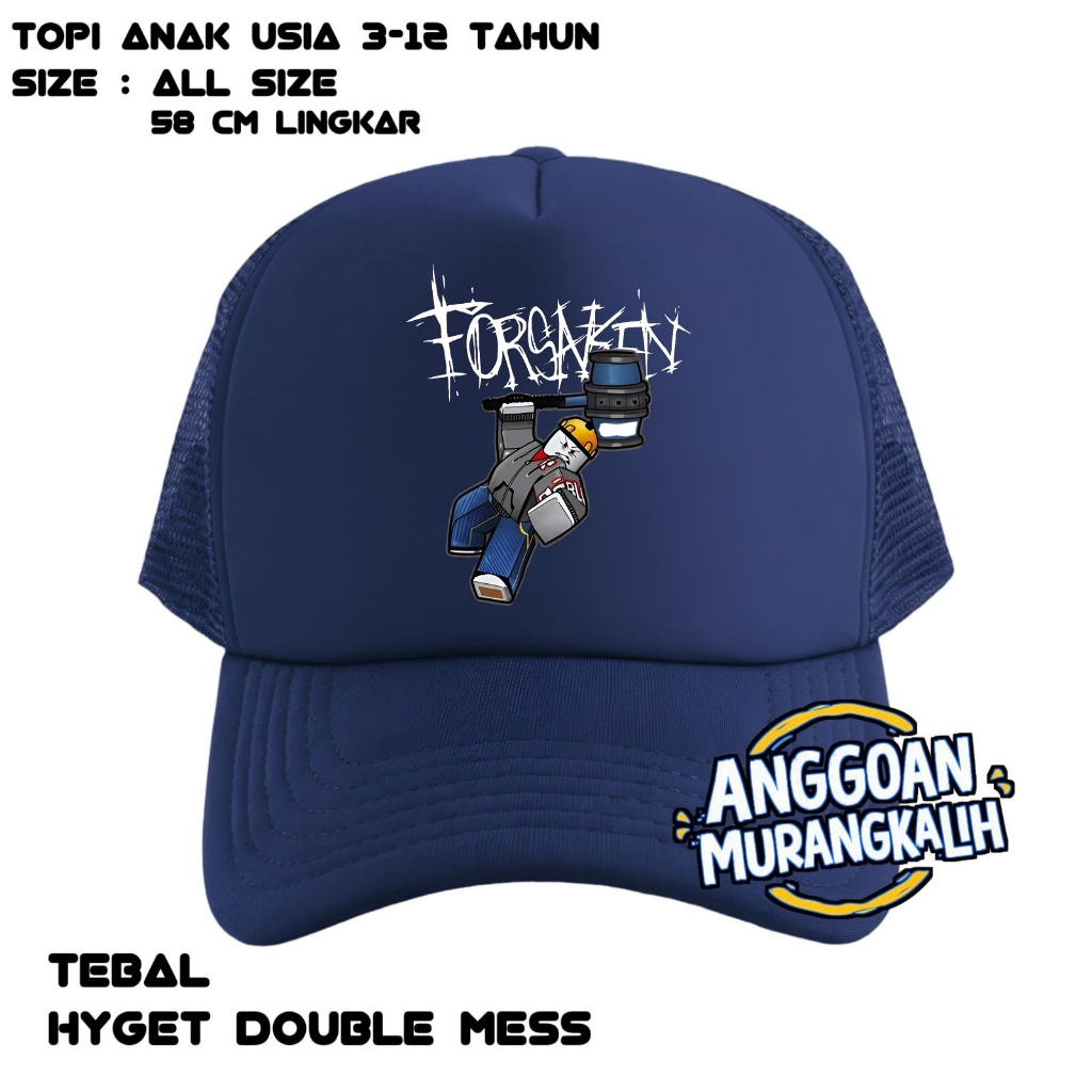 Topi trucker anak roblox forsaken 007n7 karakter - Topi jaring anak roblox forsaken