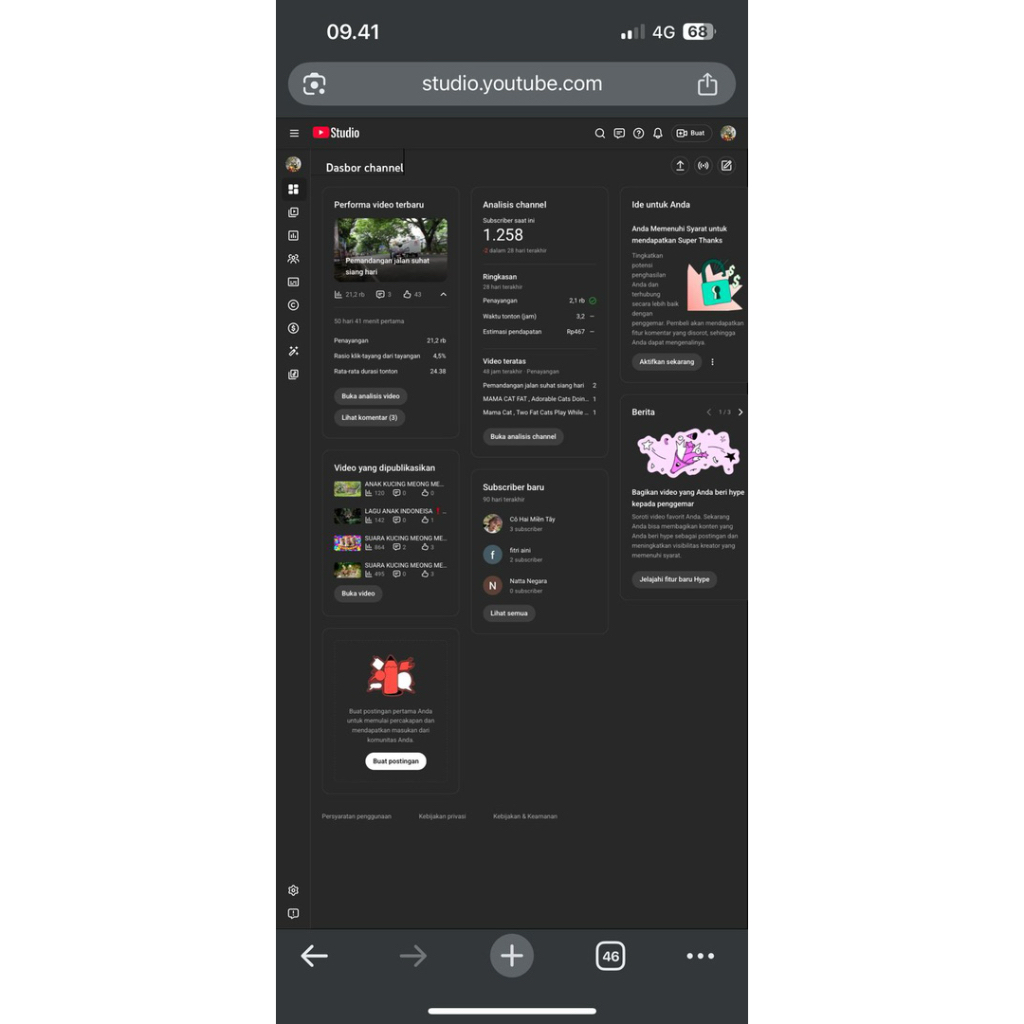 youtube monet fres akun real dan view bagus