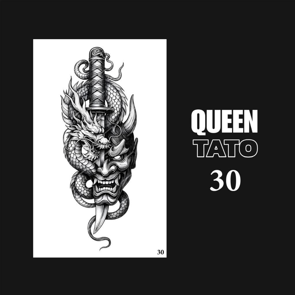 QueenTato - Stiker tato temporer semi permanen Motif Gambar 30