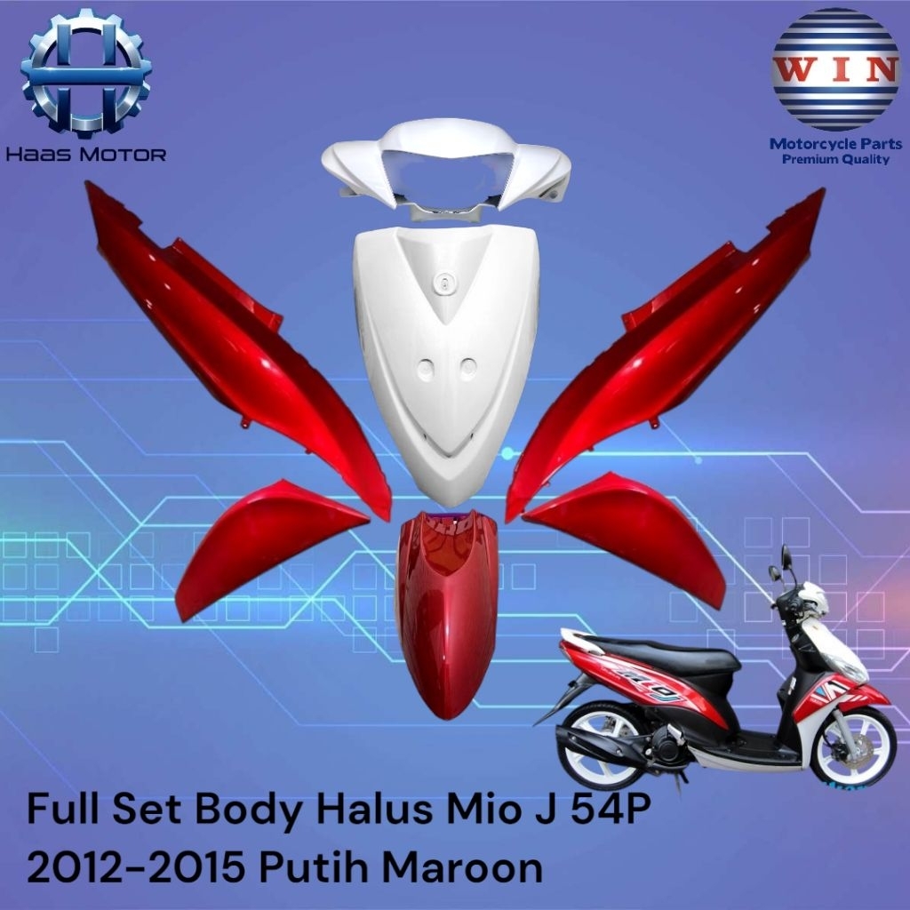 WIN FULL BODY SET HALUS KASAR MIO J 54P HITAM PUTIH MERAH 2012 2013 2014 2015