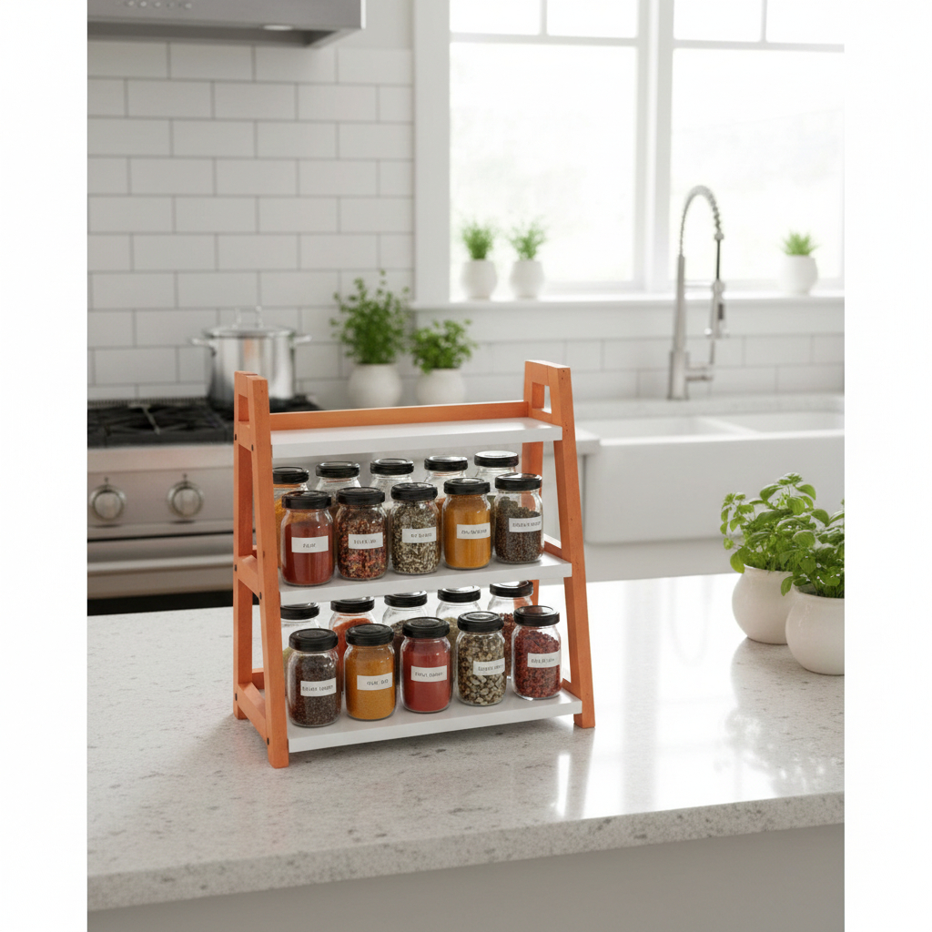 BIsa cod Rak bumbu 3 tingkat bahan kayu minimalis rak kayu serbaguna