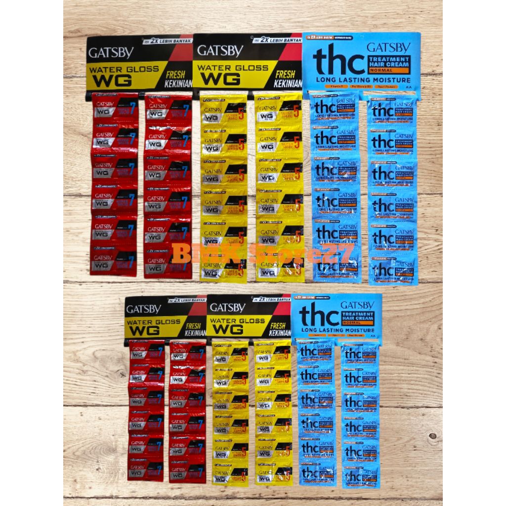 Gatsby Sachet - Gatsby Renceng - Gatsby Minyak Rambut 1 Pack Isi 24 Pcs ( 48 Sachet )