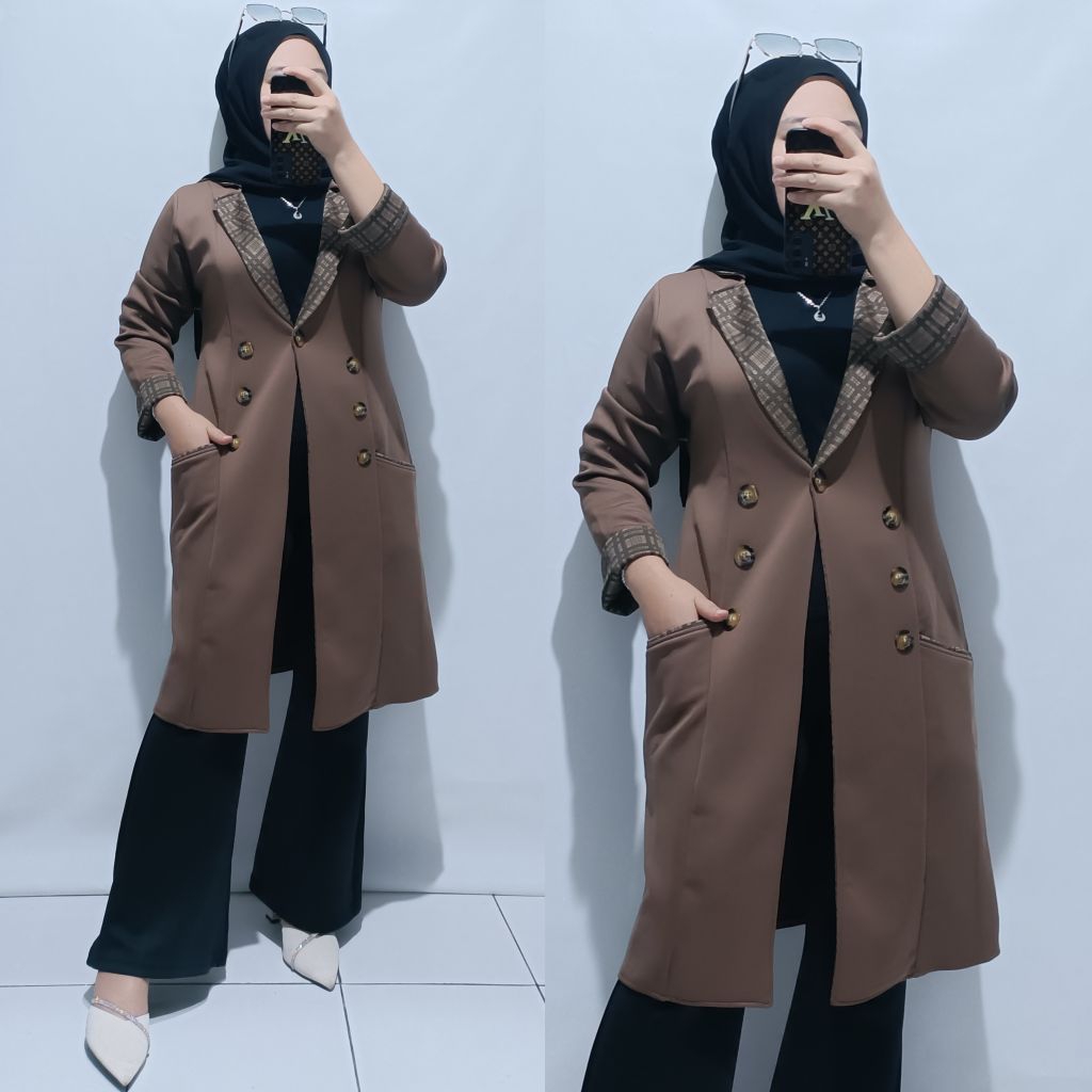 long blazer Nayla Kombi kotak