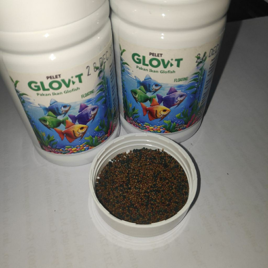 Pelet Makanan Ikan Hias Kecil Warna Warni Glovit 70gr