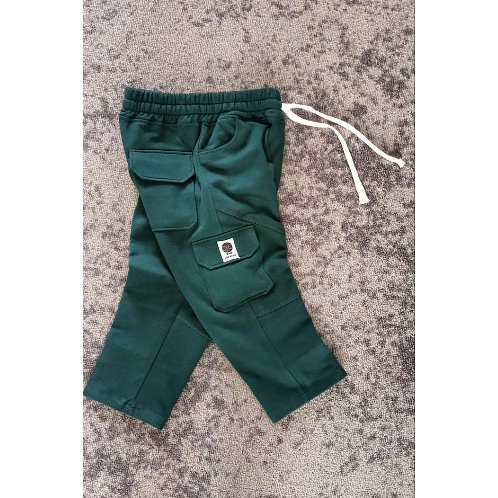 Celana Cargo anak (hijau botol) Little Defant