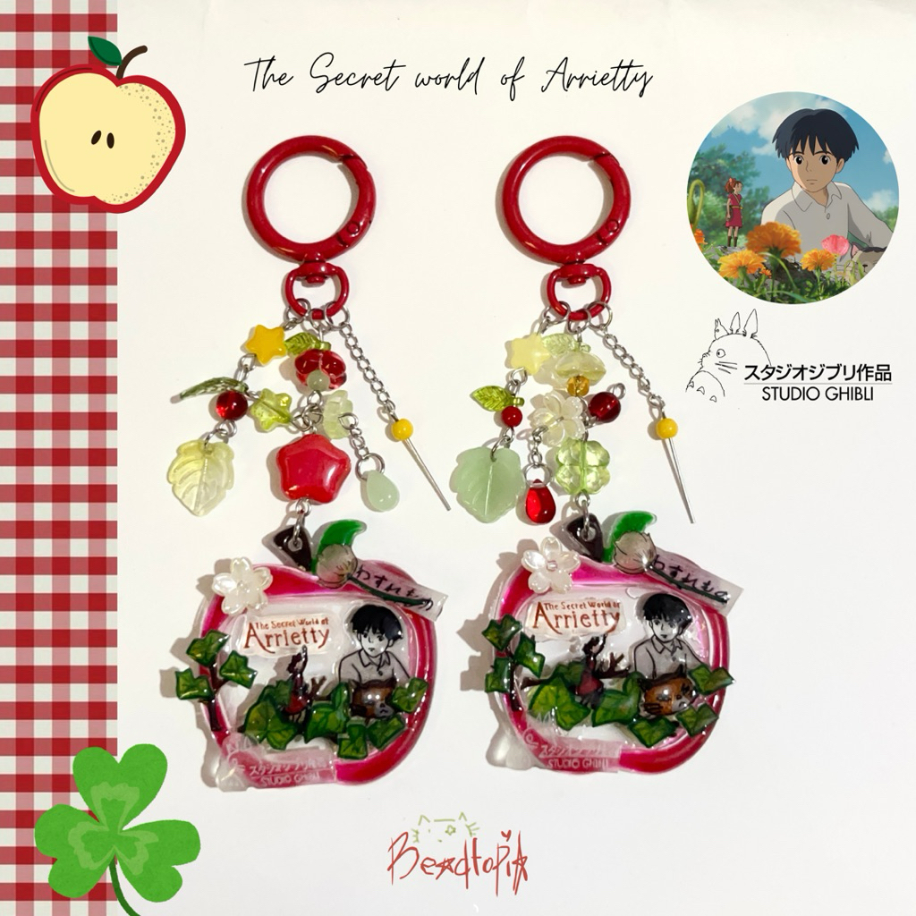 arrietty apple keychains | gantungan kunci arrietty | studio ghibli keychains