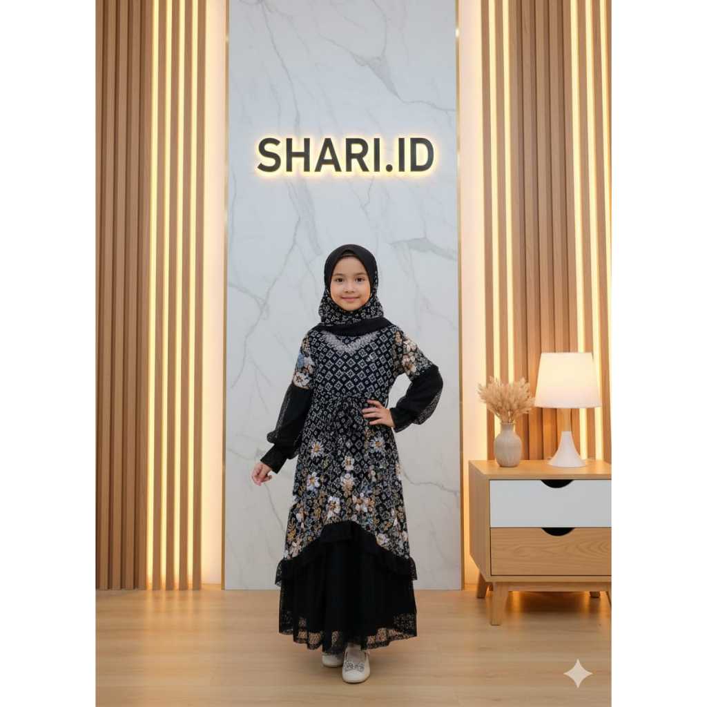 SHARI GAMIS ANAK PEREMPUAN/GAMIS ANAK LEBARAN/DRESS ANAK PEREMPUAN LEBARAN/PAKAIAN MUSLIM ANAK/GAMIS