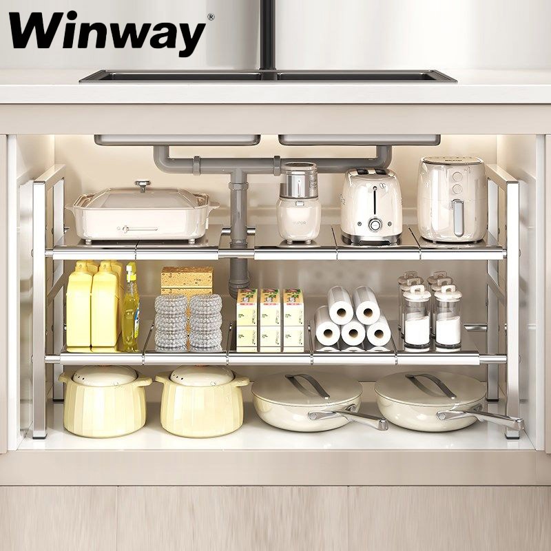 Rak Kolong Dapur Stainless Steel Rak Panci Rak Panci Susun Rak Pot Rak Panci Susun Rak Dapur Multi