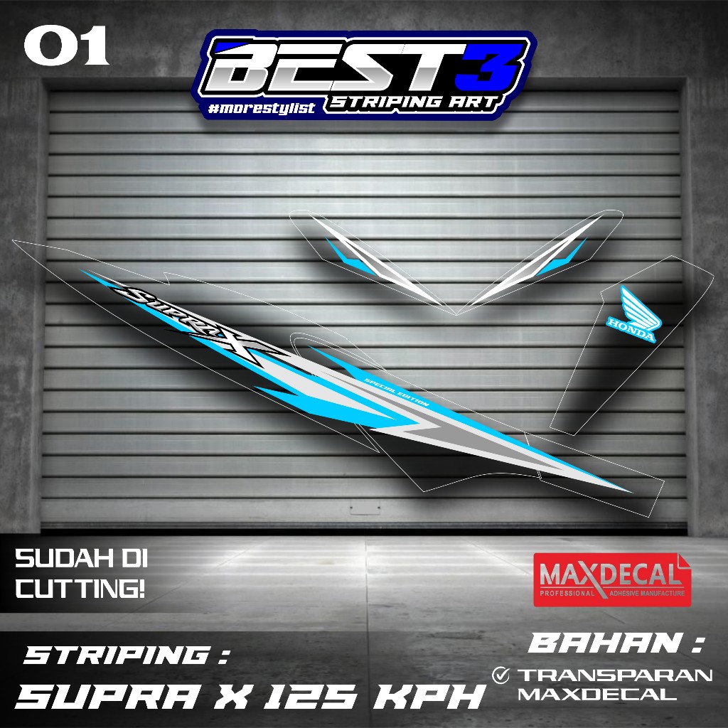STICKER STRIPING VARIASI HONDA SUPRA X 125 KPH MOTIF 125Z BAHAN TRANSPARAN MAXDECAL HIGH QUALITYTERB