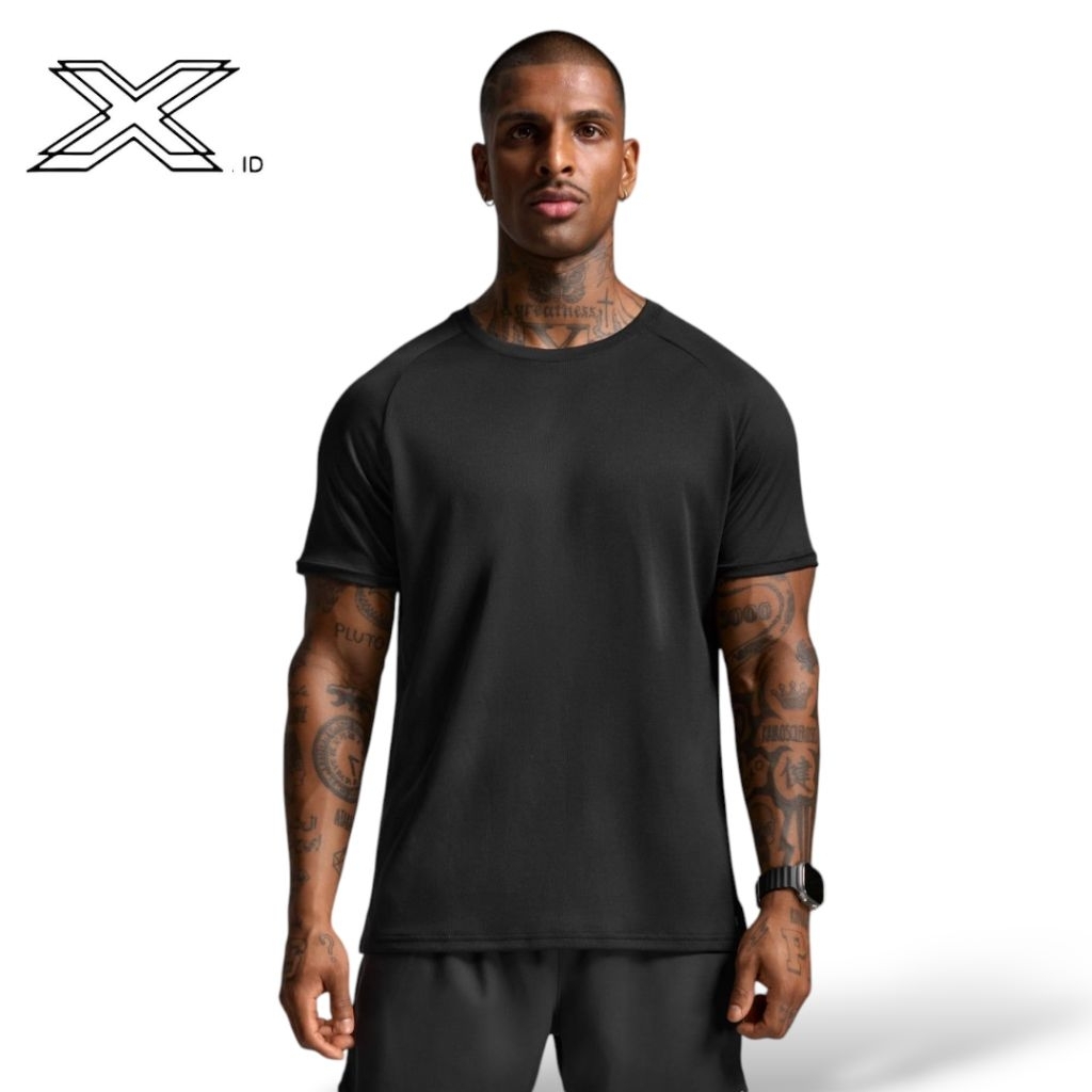 2xu Aero Tee Mens Black Silver Reflective