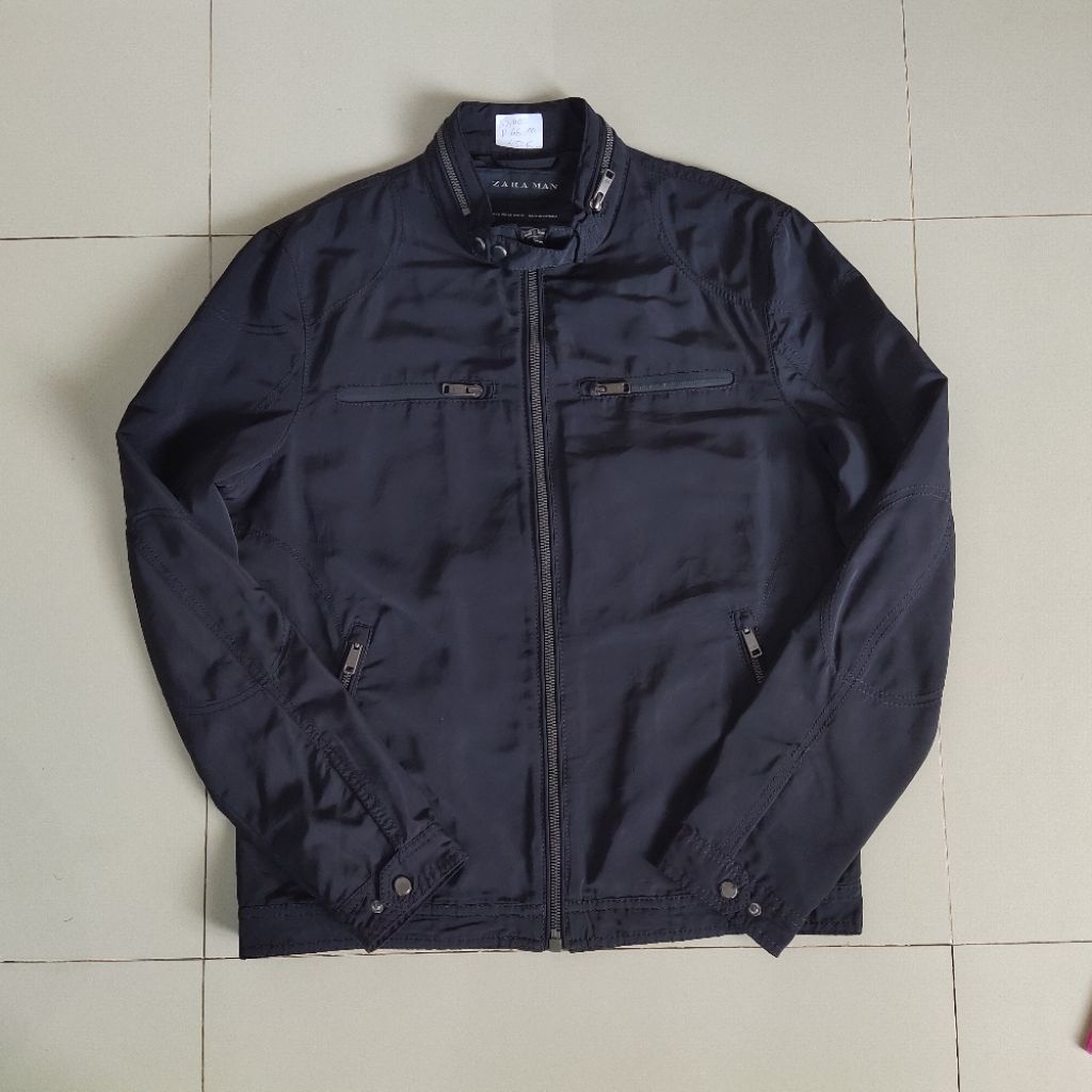 Jaket biker by Zara man dark Navy size M