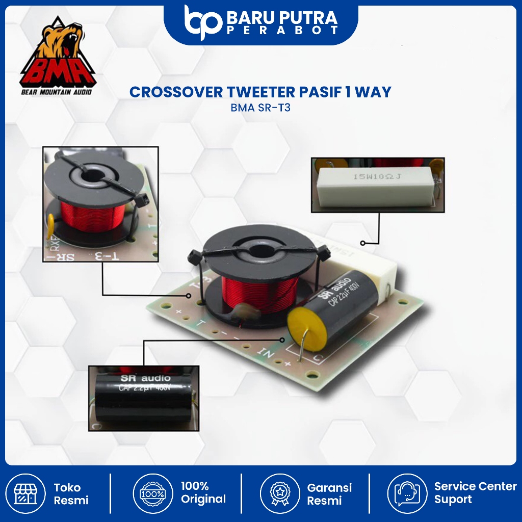 Crossover Tweeter Pasif BMA SR-T3 Twitter 1 Way