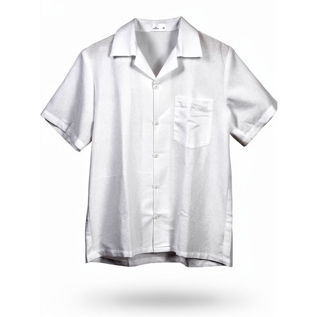 KEMEJA LINEN PRIA BRANDED ORIGINAL 100% - KEMEJA PUTIH - KEMEJA LINEN - KEMEJA LENGAN PENDEK - STYLE