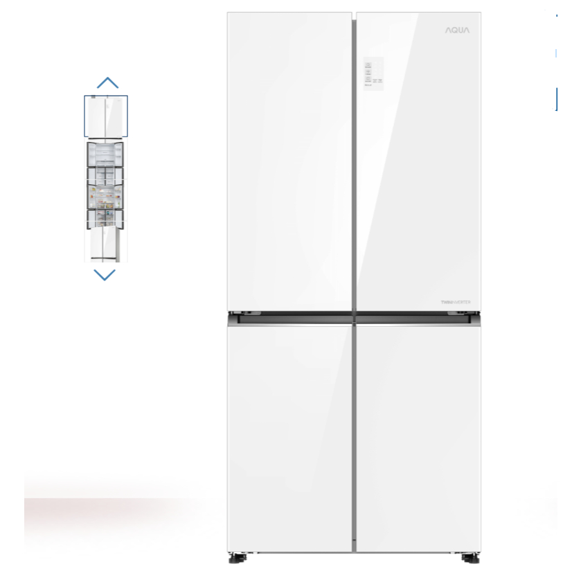Aqua Kulkas Side By Side 4 Pintu Kapasitas Besar Kulkas AQR-TTD546RBG(CL/WT) Garansi Resmi